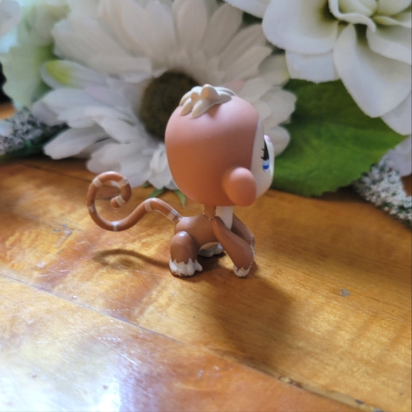 Littlest Pet Shop LPS #1450 Monkey Brown Cream Blue Eyes 2007 B - Picture 3 of 11